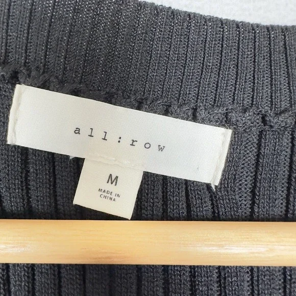 All : Row Ribbed Knit Dress‎ Size Medium Black Very Stretchy Modern Minimalist - Picture 7 of 9
